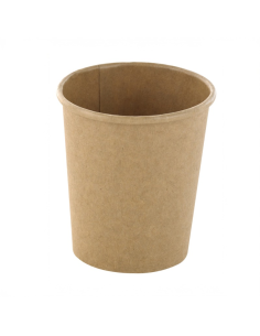 50 Pcs - Pot à soupe et glace kraft brun - Ø61 mm, Hauteur: 65 mm, sans plastique