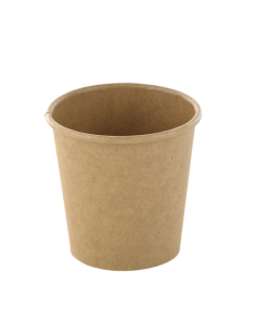 50 Pcs - Pot à soupe en carton kraft - Ø61 mm, Hauteur: 58 mm, sans plastique