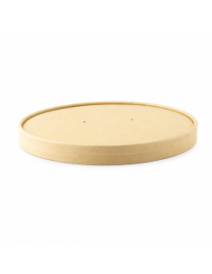 50 Pcs - Couvercle en carton kraft brun - Ø61 mm, Haut: 7,5 mm, sans plastique