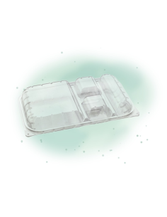 25 Pcs - Boîte repas plastique PET transparent - 4 compartiments, pratique et durable 2