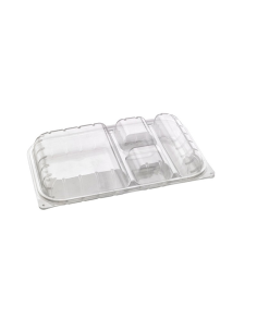 25 Pcs - Boîte repas plastique PET transparent - 4 compartiments, pratique et durable