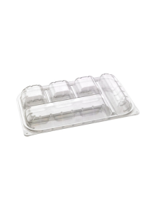 25 Pcs - Boîte repas plastique PET transparent - 5 compartiments, pratique et légère