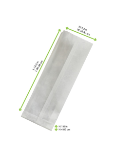 1000 Pcs - Sac sandwich blanc ingraissable fenêtre cristal - 11 x 4 x 31 cm 2