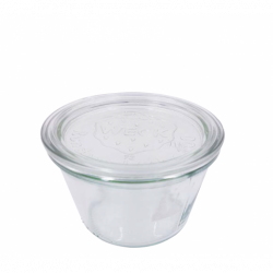 Bocal en verre Weck avec couvercle en verre 370 ml Diam: 10 cm 11 x 7,4 cm - 6 unités