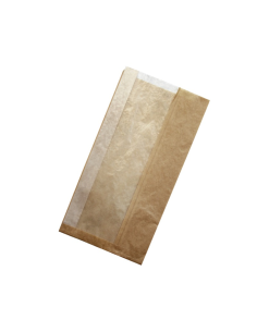 1000 Pcs - Sac sandwich papier brun avec fenêtre - 20 cm x 6 cm x 40 cm