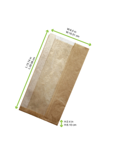 1000 Pcs - Sac sandwich papier brun avec fenêtre - 20 cm x 6 cm x 40 cm 2