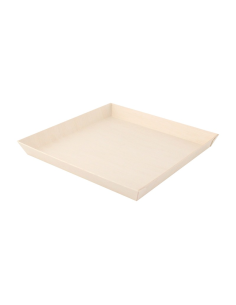 25 Pcs - Barquette carrée en bois "Samouraï" - 23 x 23 cm, Hauteur: 2,5 cm