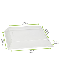 25 Pcs - Couvercle PET transparent "Samourai" - 23 x 23 cm, Hauteur: 3,4 cm 2