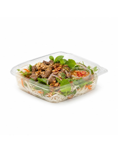 25 Pcs - Saladier PET carré transparent - 750 ml, 19 cm x 19 cm, Hauteur: 6,5 cm 2
