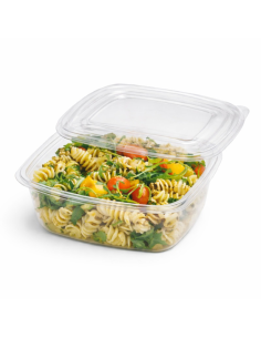 25 Pcs - Saladier PET carré transparent - 480 ml, 13 cm x 13 cm, Hauteur: 6 cm 2
