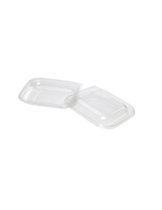 25 Pcs - Saladier plastique PET transparent avec couvercle - 500 ml, 19,5 x 19,5 cm, Hauteur: 3 cm
