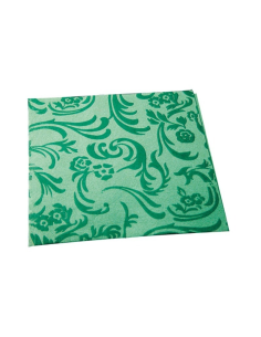 50 Pcs - Serviette non-tissée damassée vert foncé - 40 x 40 cm, 100% polypropylène