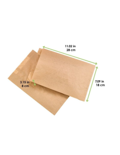 250 Pcs - Sac kraft brun ingraissable - 18 x 8 x 28 cm, tout usage 2