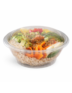 50 Pcs - Saladier rond PET avec couvercle - 750 ml, Diam: 15,1 cm, Hauteur: 6 cm 2