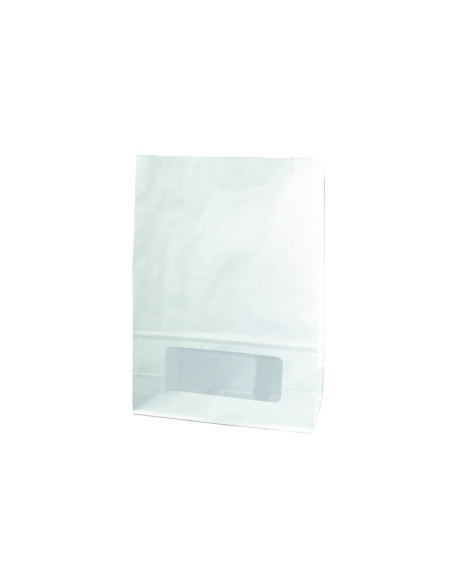 125 Pcs - Sac bloomer papier blanc avec fenêtre - 15 x 7,5 x 22 cm
