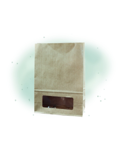 125 Pcs - Sac bloomer kraft vergé avec fenêtre - 15,7 x 8,5 x 22 cm 2