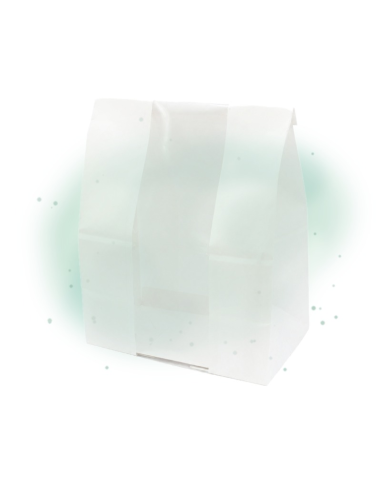 125 Pcs - Sac SOS papier blanc avec fenêtre - 18 cm x 11 cm x 26,5 cm