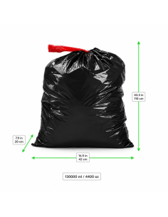 100 Pcs - Sac poubelle noir - 130 L, 42 cm x 20 cm x 110 cm 2
