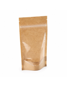 200 Pcs - Sac kraft transparent avec zip - 15 cm x 22 cm, idéal pour stockage
