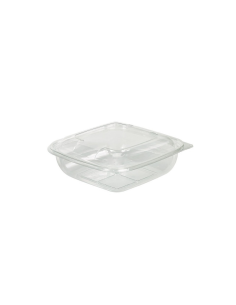 150 Pcs - Saladier PET carré transparent - 1000 ml, 19 x 19 cm, Hauteur: 5,5 cm