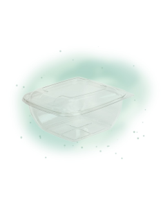 150 Pcs - Saladier PET carré transparent - 1500 ml, 19 x 19 cm, Hauteur: 8 cm 2
