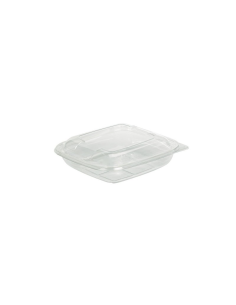 150 Pcs - Saladier PET transparent carré - 750 ml, 19 x 19 cm, Hauteur: 4,5 cm