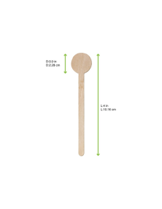 500 Pcs - Spatule à café en bois - 2,2 cm x 10 cm, idéal pour le service horeca 2
