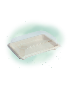 50 Pcs - Barquette pulpe avec couvercle "Itto" - 18,8 x 13 cm, Hauteur: 1,5 cm 2
