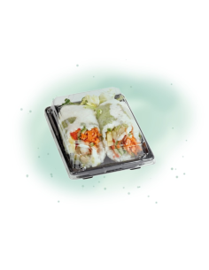 50 Pcs - Barquette sushi PS noire avec couvercle PET - 22 x 14 cm, Hauteur: 4 cm 2