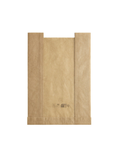 1000 Pcs - Sac papier kraft brun à fenêtre microperforée 180x40mm H220mm