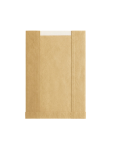 1000 Pcs - Sac papier kraft brun à fenêtre microperforée 220x110mm H350mm