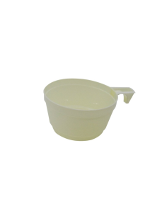 1000 Pcs - Tasse en plastique blanche à anse - 150 ml, Hauteur: 42 mm