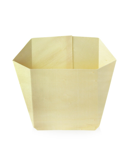 25 Pcs - Pochette en bois pour frites - 12,8 cm x 4 cm x 13 cm