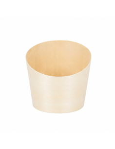 25 Pcs - Tube en bois coupe oblique - 180 ml, Diam: 8,2 cm, Hauteur: 8,9 cm