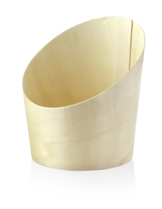 25 Pcs - Tube en bois oblique - 270 ml, Diam: 9,5 cm, Hauteur: 10,2 cm