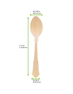 100 Pcs - Cuillère en bois "Baroque" - 19,4 cm 2