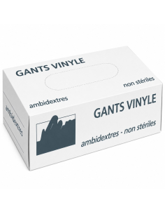 100 Pcs - Gant vinyle micro-poudré taille M 4,2 gr - Conforme à la règlementation REACH 240x95mm