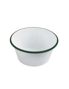 12 Pcs - Bol Enamel blanc en acier émaillé - 1500 ml, Ø180 mm, Hauteur: 90 mm