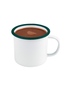 12 Pcs - Mug Enamel blanc à bord vert - 350 ml, Ø: 100 mm, Hauteur: 75 mm 2
