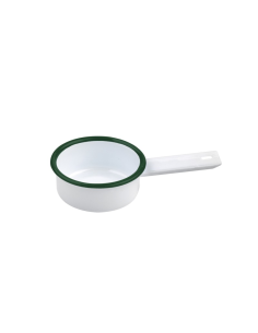 12 Pcs - Mini casserole blanche en acier émaillé - 100 ml, Ø80 mm, H30 mm