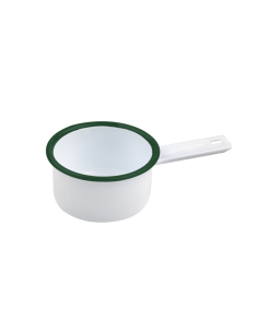 12 Pcs - Mini casserole blanche en acier émaillé - 200 ml, Ø 90 mm, Hauteur: 47 mm