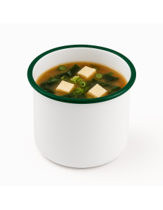 12 Pcs - Pot en acier émaillé blanc et vert - 1200 ml, Ø120 mm, Hauteur: 120 mm 2