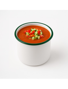 12 Pcs - Pot en acier émaillé blanc et vert - 730 ml, Ø100 mm, Hauteur: 100 mm 2