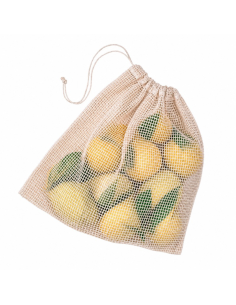 50 Pcs - Sac en filet coton naturel avec fermeture en cordelette 300mm H340mm 2