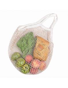 24 Pcs - Filet de courses en coton naturel avec anses 10x400mm H400mm 2