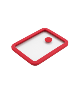 6 Pcs - Couvercle GN 1/8 verre trempé et silicone avec 2 bouchons silicone  160,5x131mm H17mm