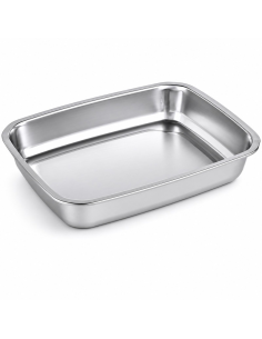 6 Pcs - Barquettes inox scellables GN 1/2 325x265mm H52mm