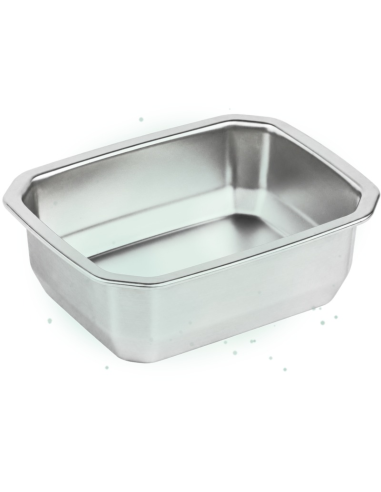 6 Pcs - Barquettes inox scellables GN 1/8 160x130mm H45mm