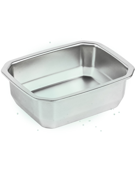6 Pcs - Barquettes inox scellables GN 1/8 160x130mm H45mm