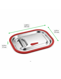 6 Pcs - Couvercle 1/3 silicone inox 325x176mm H15mm 2